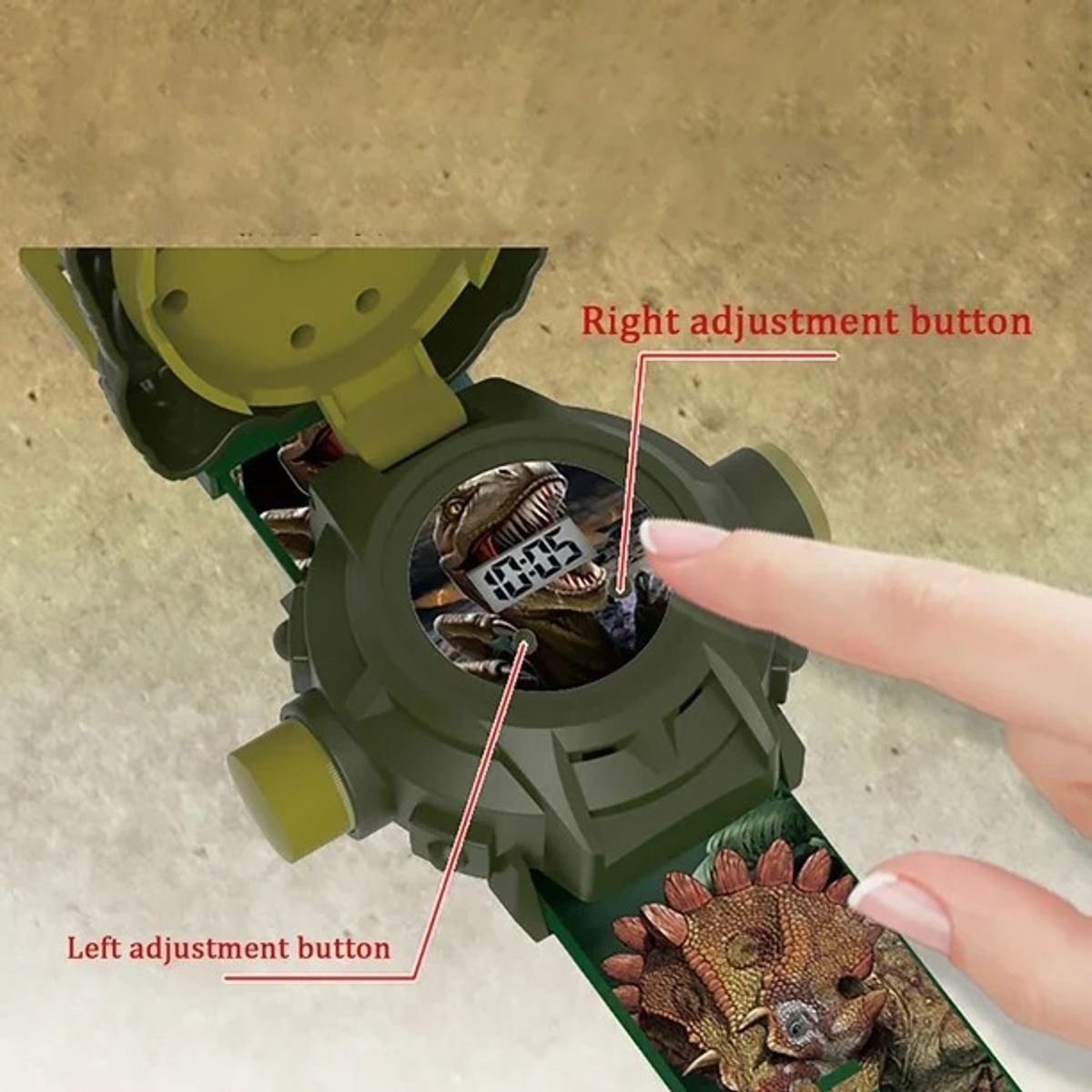 GENERICO - Reloj con luces y proyector de dinosaurios para niños