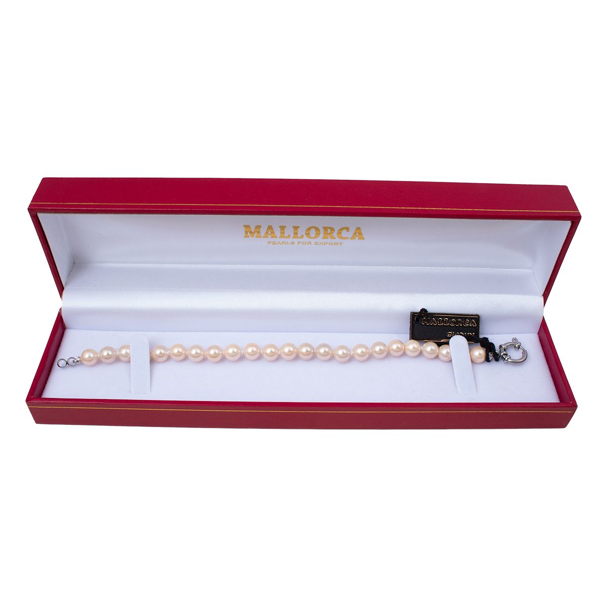 MALLORCA - Pulsera Perla de Mallorca de 22 cm/7 mm D3 - Oriente Rosado