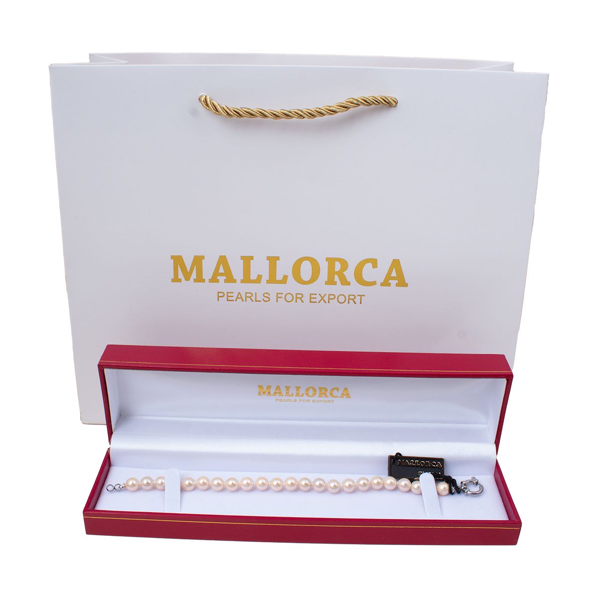 MALLORCA - Pulsera Perla de Mallorca de 22 cm/7 mm D3 - Oriente Rosado