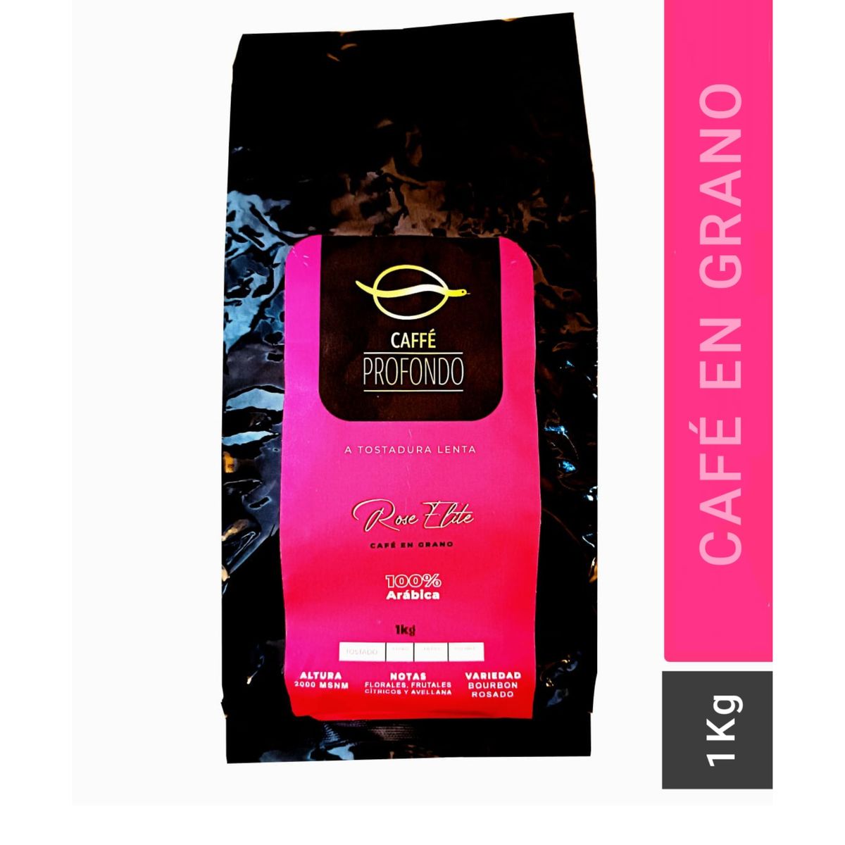 GENERICO - Café en Grano Rose Élite Bourbon Rosado 1Kg Caffe Profondo