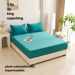 GENERICO - Cubrecolchon tela plush e impermeable 2p