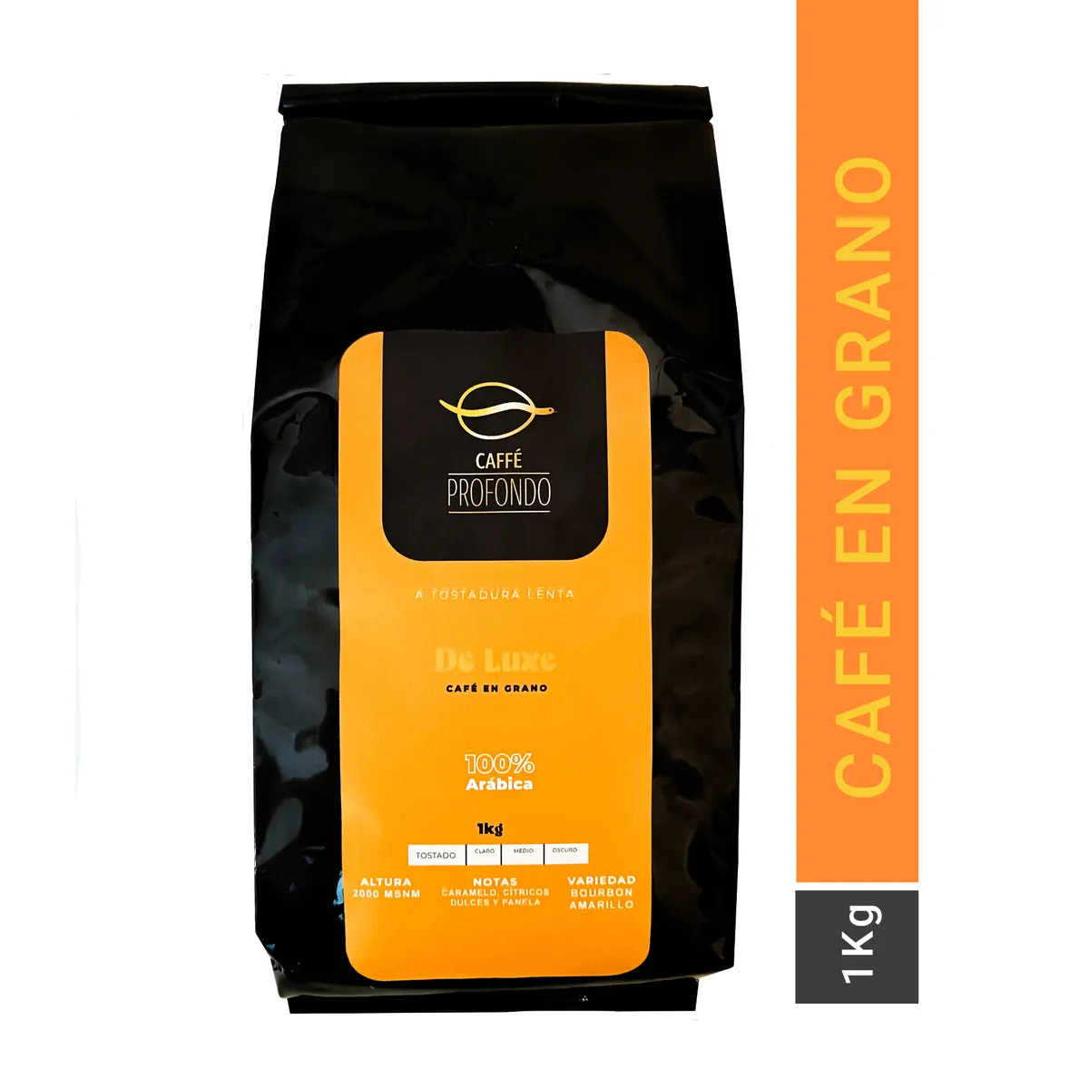 GENERICO - Café en Grano De Luxe Bourbon Amarillo 1 Kg, Caffe Profondo