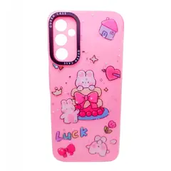 GENERICO - PROTECTOR CARCASA ANTISHOCK TOP PARA SAMSUNG A14 5g CONEJITO ROSA