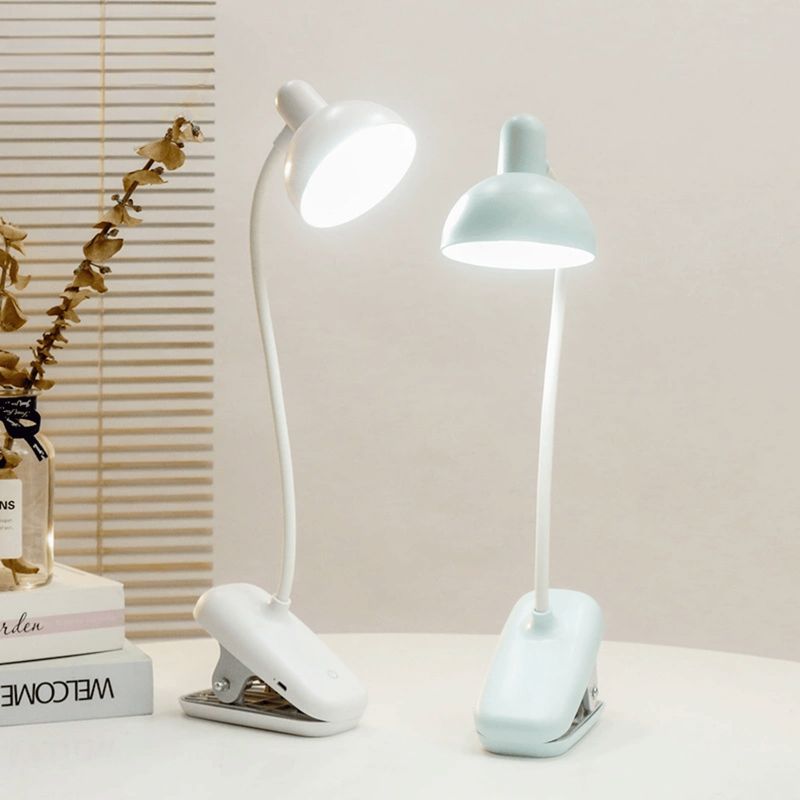 HOMESTAR - Lámpara LED con Clip Recargable y Cuello Flexible 3 Tonos - Turquesa