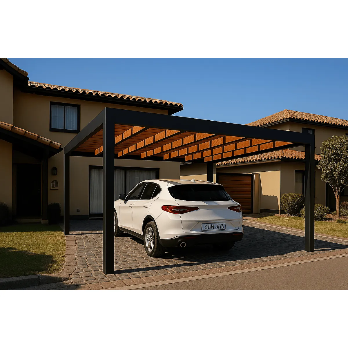 GENERICO - Cobertizo Moderno Para Terraza y Estacionamientos o Pergola para jardin