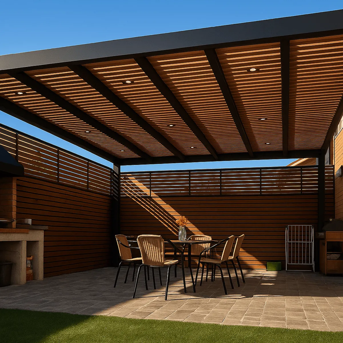 GENERICO - Cobertizo Moderno Para Terraza y Estacionamientos o Pergola para jardin