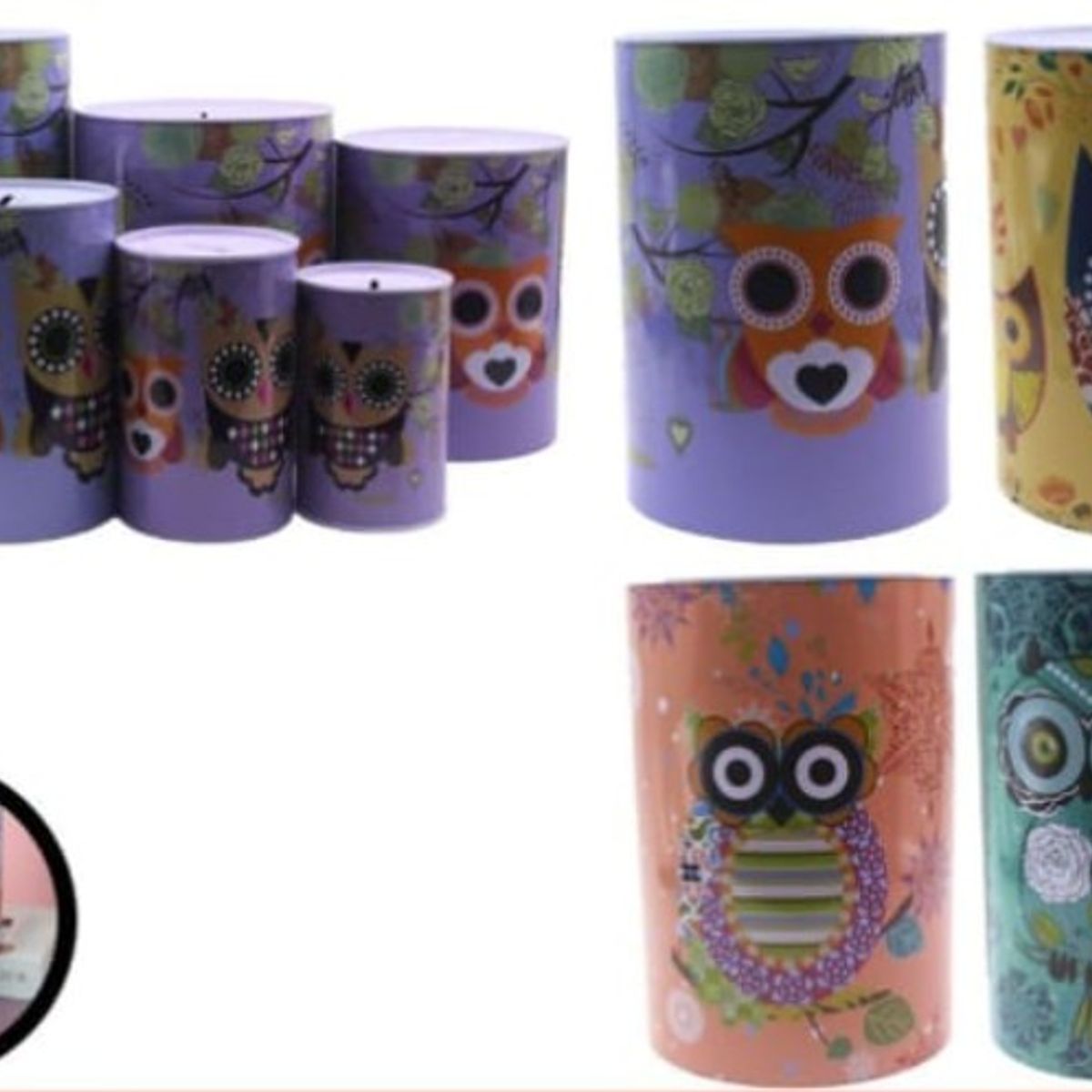 GENERICO - Set 6 Alcancias Infantiles Diseño De Buhos
