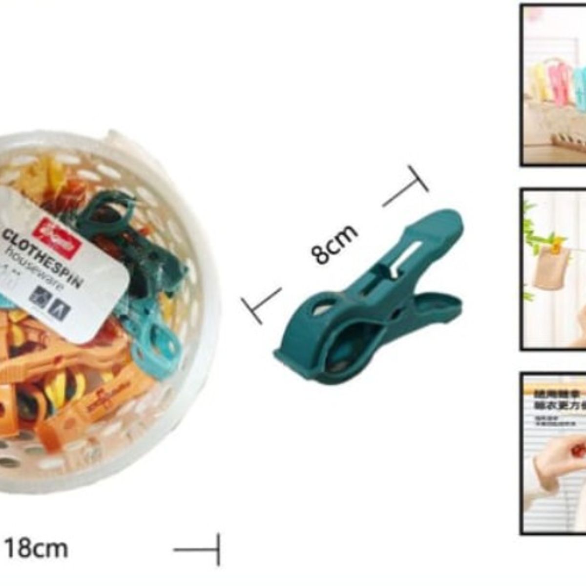 GENERICO - Pinza De Ropa Set 36 Piezas De Plastico 8 Cm