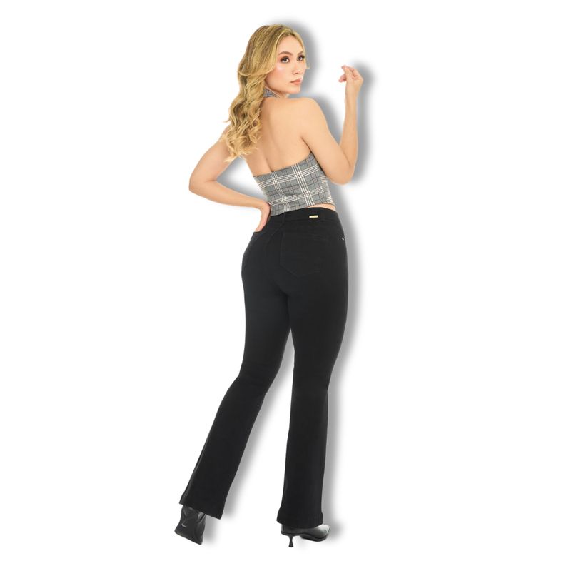 GLUE STAR - Jeans Mujer Semi Camána Negro Tiro Alto – Diseño Colombiano 19843