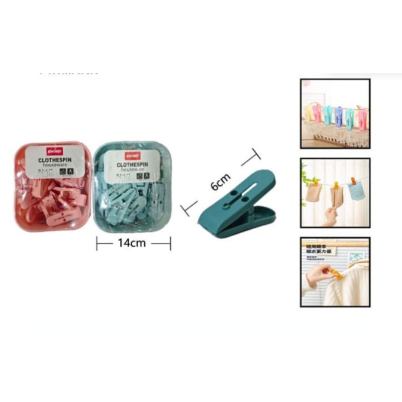 GENERICO - Pinza De Ropa Set 24 Piezas De Plastico 6 Cm