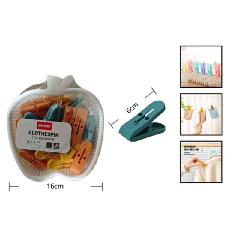 GENERICO - Pinza De Ropa Set 24 Piezas De Plastico 6 Cm