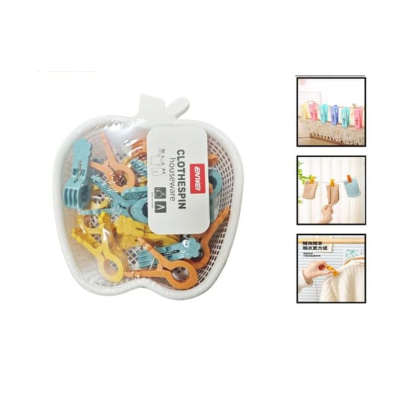 GENERICO - Pinza De Ropa Set 16 Piezas De Plastico 6 Cm