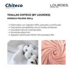 CHITECO - Pack 2 Toallas (by Lourdes) 500g Baño y Manos Rosa