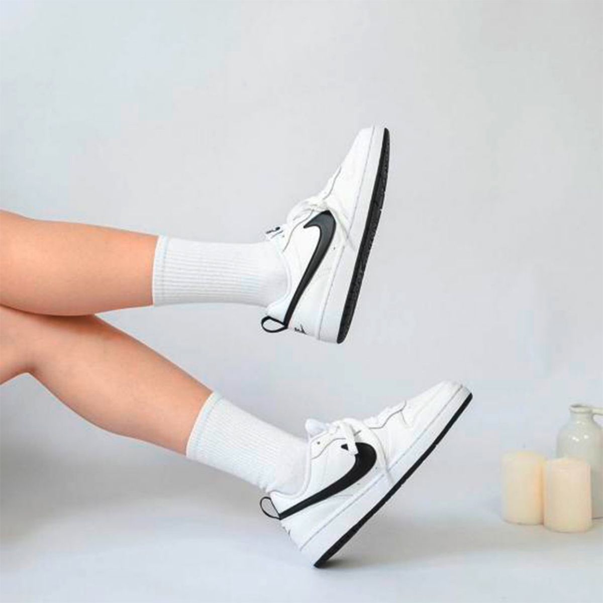 NIKE - Court Borough Low 2 Zapatilla Urbana Niño Cuero Blanco (34.5 a 38.5) Nike