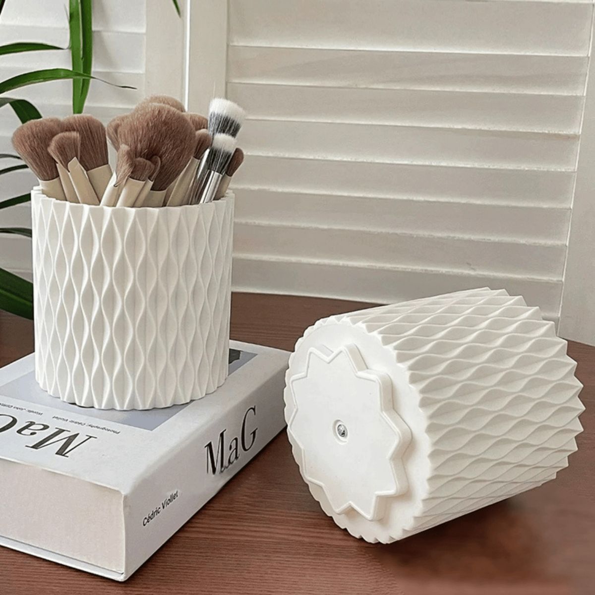 HOMESTAR - Organizador Escritorio Giratorio Multiuso - Blanco