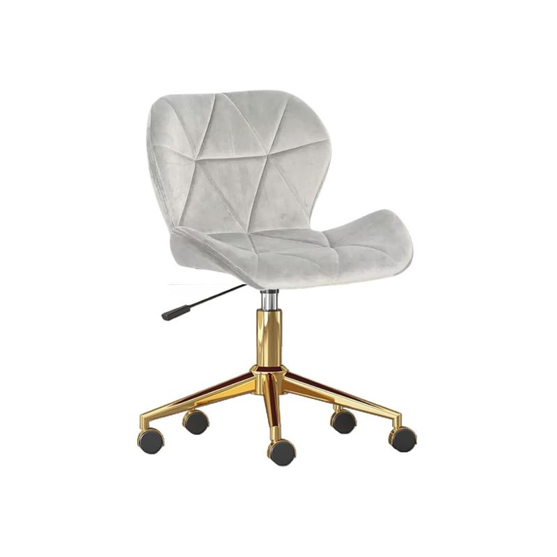 GENERICO - Silla Mariposa con ruedas de escritoio velvet gold Gris