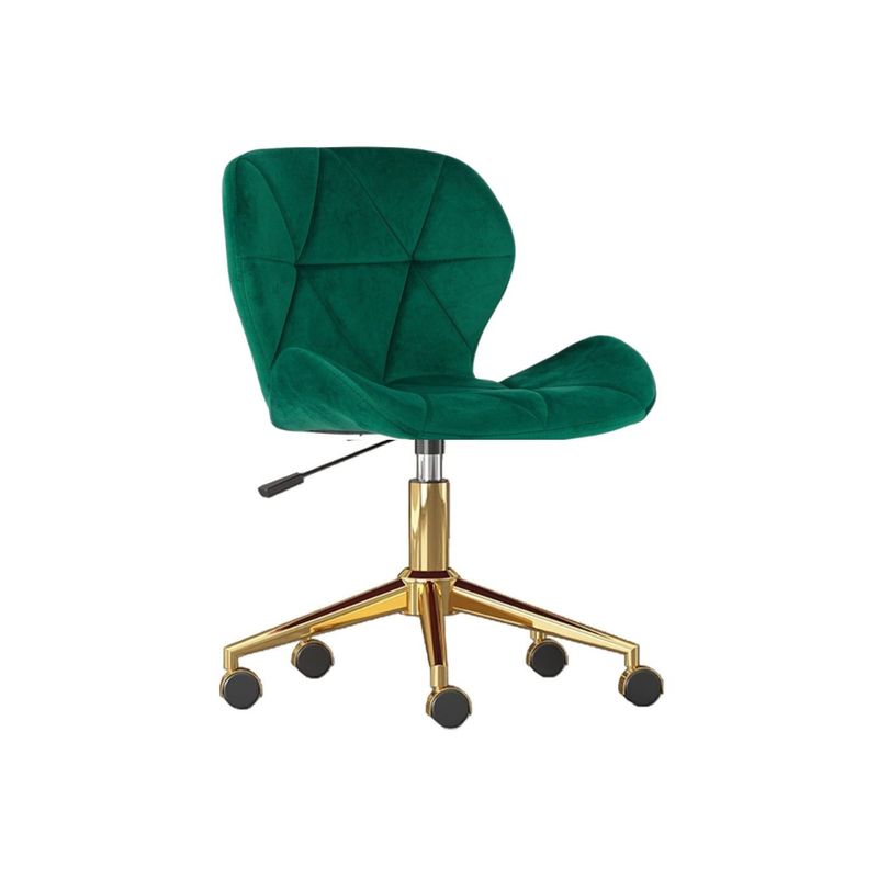 GENERICO - Silla Mariposa con ruedas de escritoio velvet gold VERDE