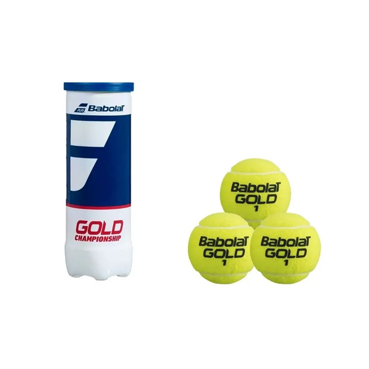 BABOLAT - Tarro de Pelotas de Tenis Babolat Gold Championship X3