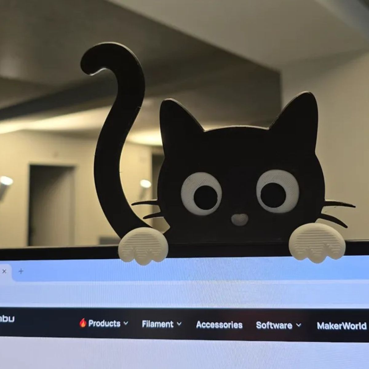 GENERICO - Decoración Monitor - Gato curioso