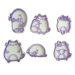GENERICO - Set 6 Cortadores De Galletas De Gatos Lindos 6 Cm modelo #2