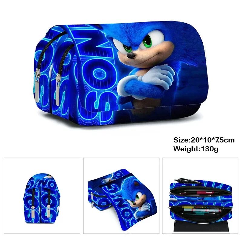 GENERICO - Estuche Doble Comportamientos de Lapices Diseño Sonic