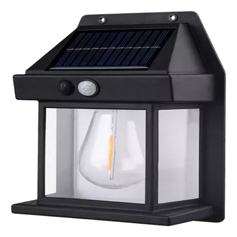 BIGBAMSPACE - Farol Solar Pared Sensor Movimiento Luz Cálida Exterior
