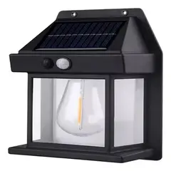 BIGBAMSPACE - Farol Solar Pared Sensor Movimiento Luz Cálida Exterior