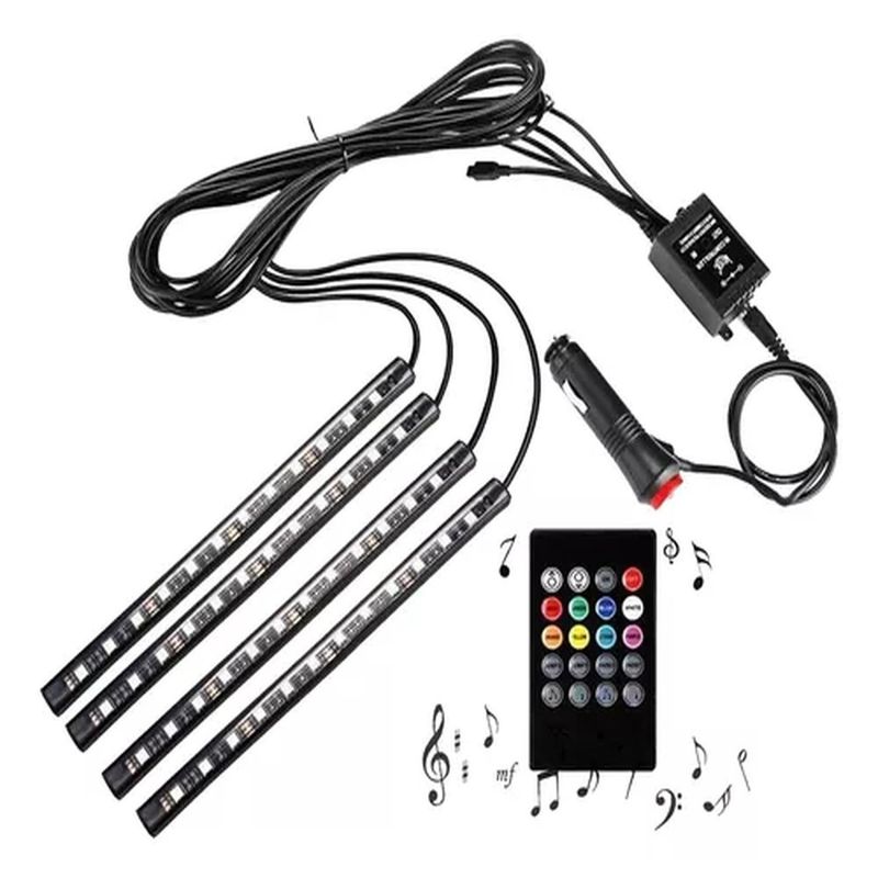 BIGBAMSPACE - Luz Led Con Control Para Interior De Auto Multicolor