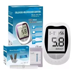 LISM - Glucometro Digital Medidor De Glucosa 50 Tiras y 50 lancetas