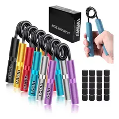 BIGBAMSPACE - 6pc Ejercitador De Dedos Fortalecedor De Mano Grips 50-300lb
