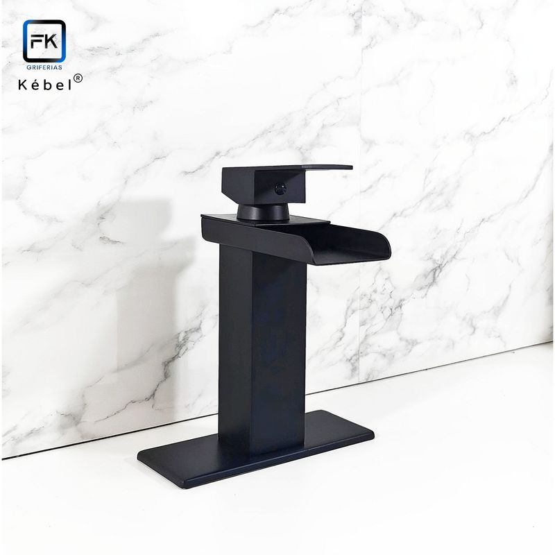GENERICO - Llave Monomando Lavamanos Cascada Horizontal Black FK