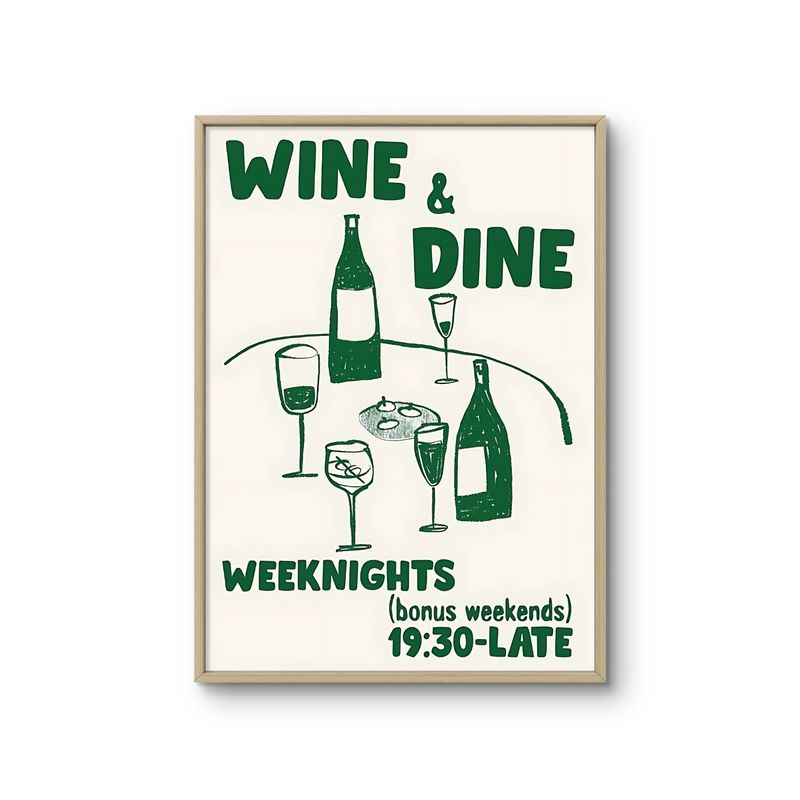 GENERICO - Cuadro decorativo Wine and Dine 73x53 cm