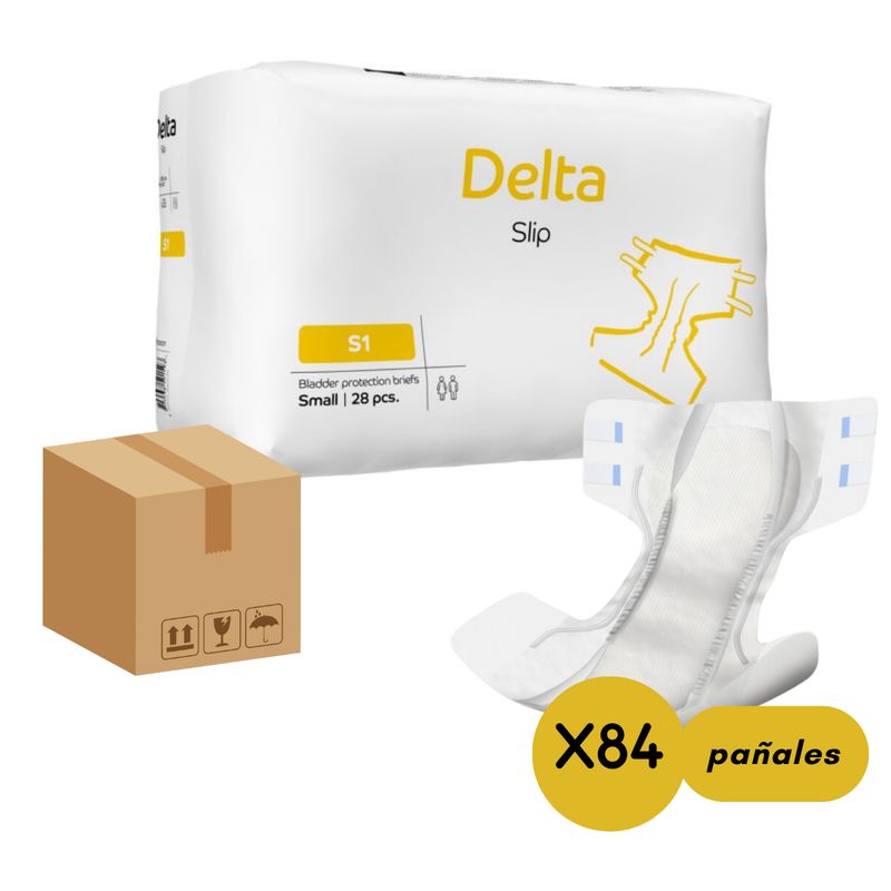 ABENA - Caja Pañal Anatómico Adulto DELTA SLIP S1 Small -84 unidades