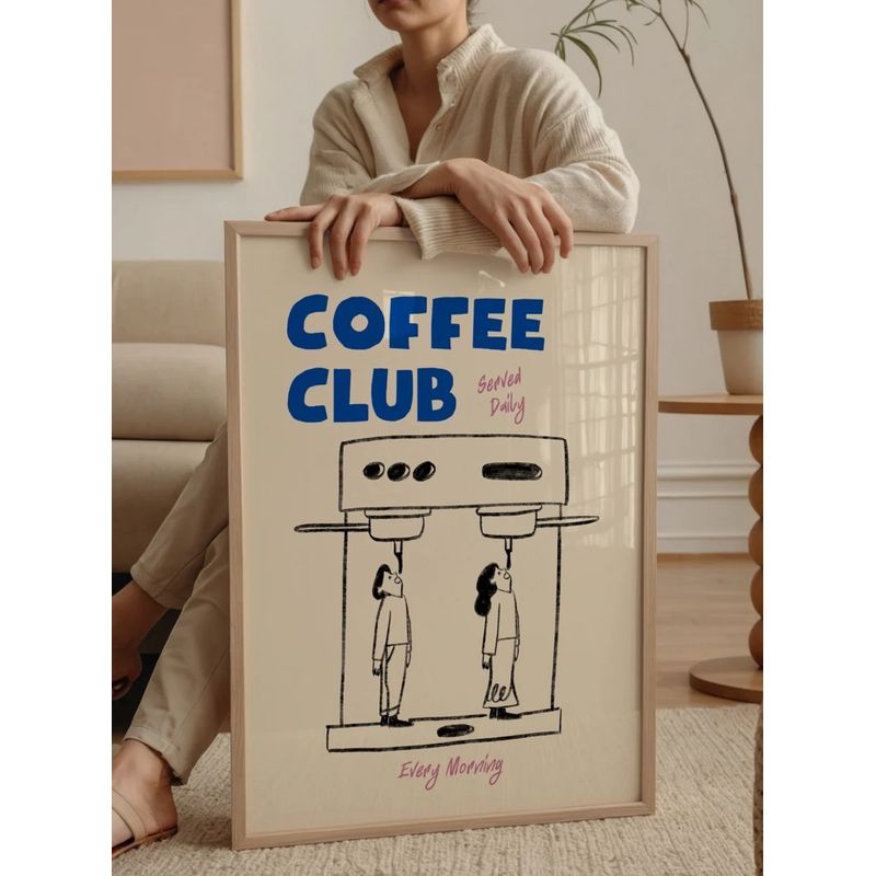 GENERICO - CUADRO DECORATIVO COFFEE CLUB 72X52CM