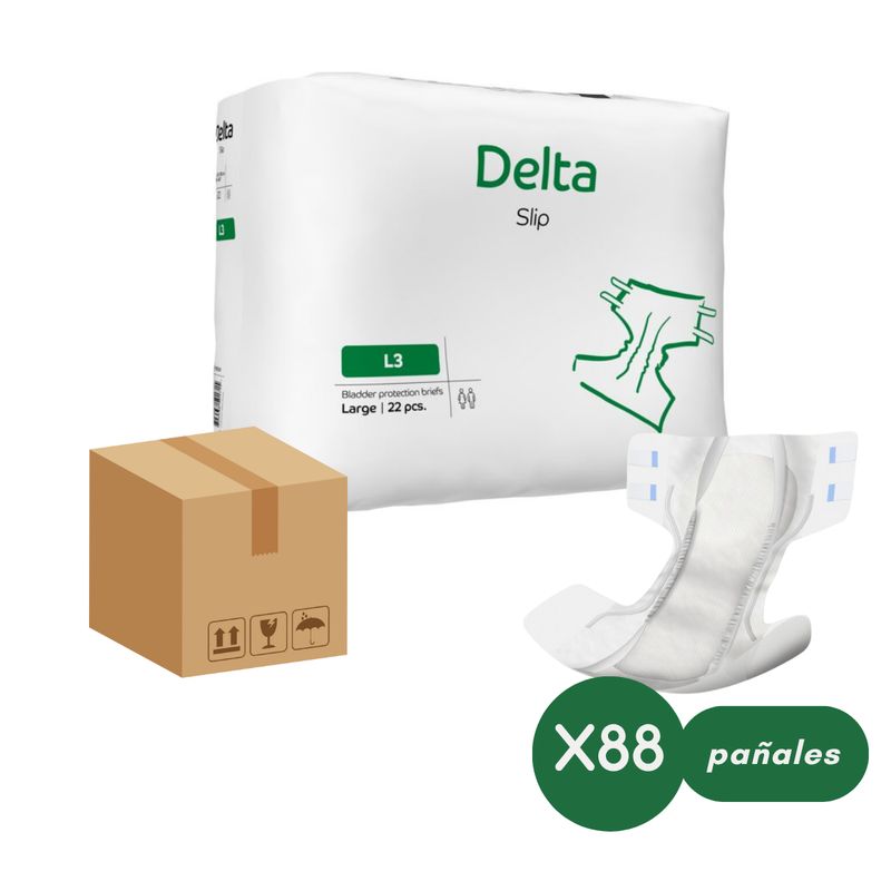ABENA - Caja Pañales Adultos Anatómico Abena Delta Slip L3. 88 Unid