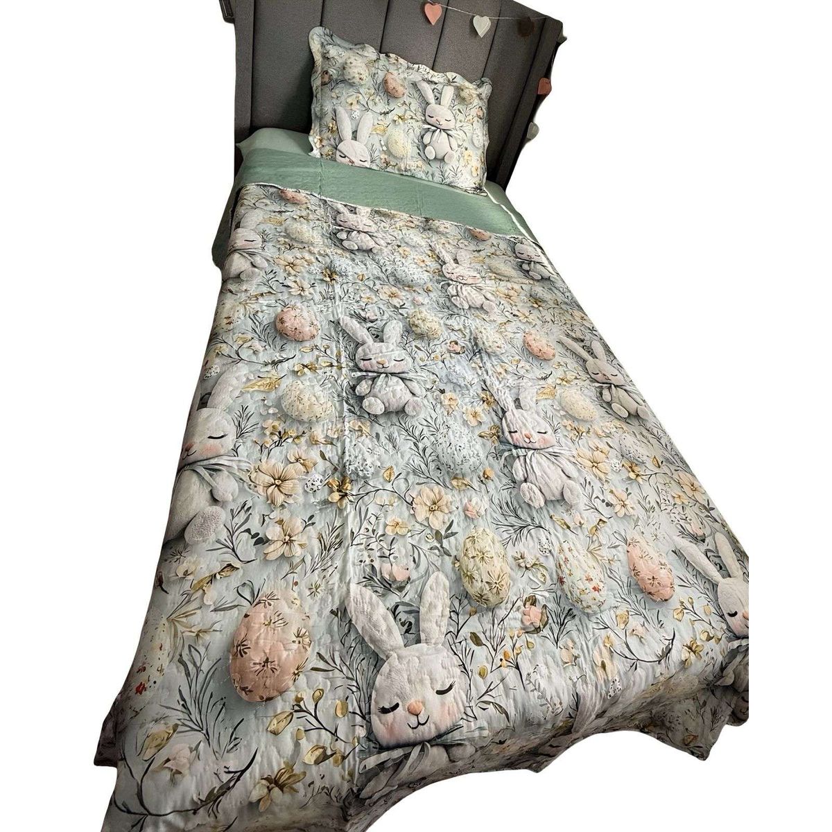 GENERICO - CUBRECAMA QUILT PRIMAVERA VERANO INFANTIL CONEJO