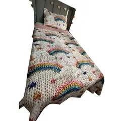 GENERICO - CUBRECAMA QUILT PRIMAVERA VERANO INFANTIL ARCOIRIS
