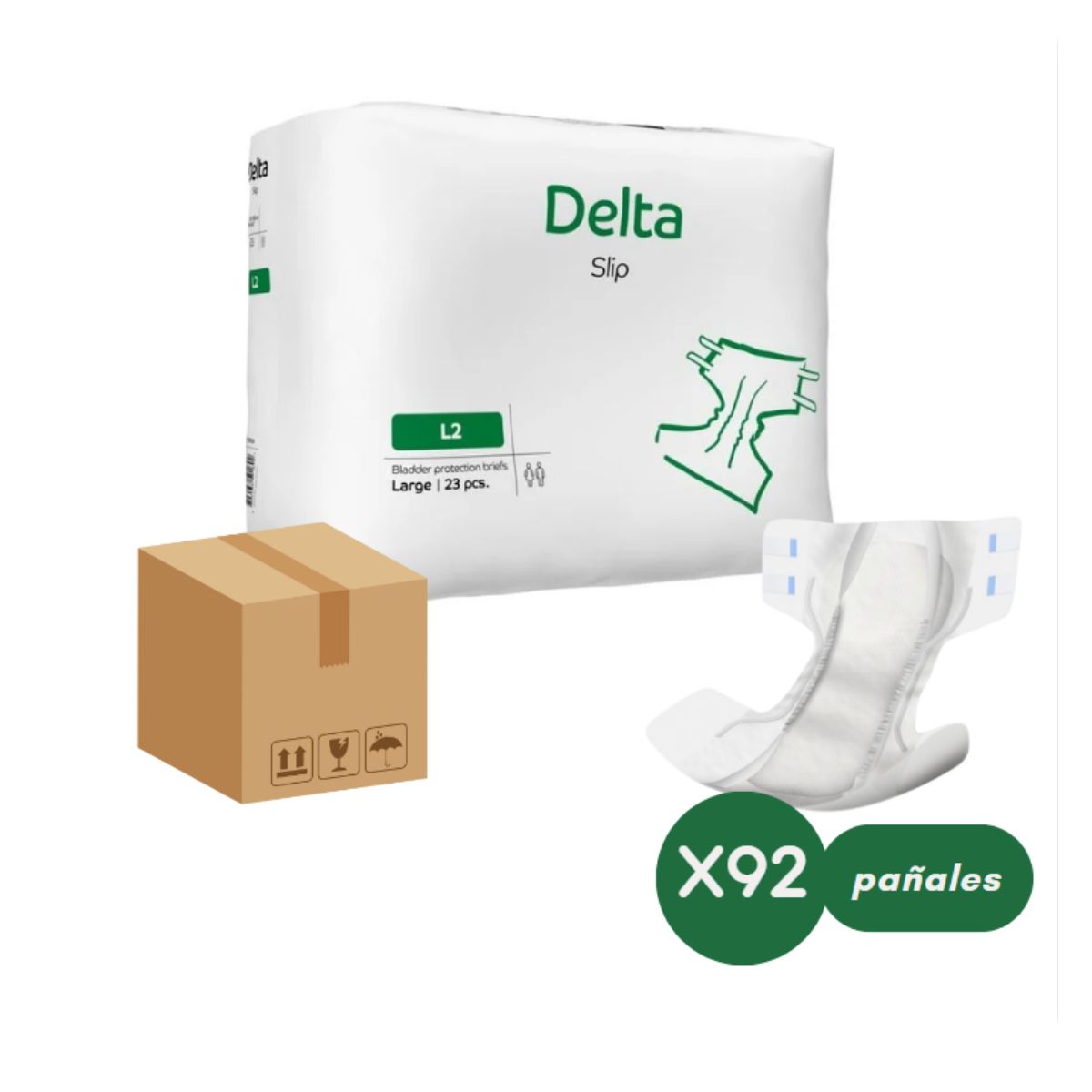 ABENA - Caja Pañales para Adulto Delta Slip L2 Talla Large x 92 unidades