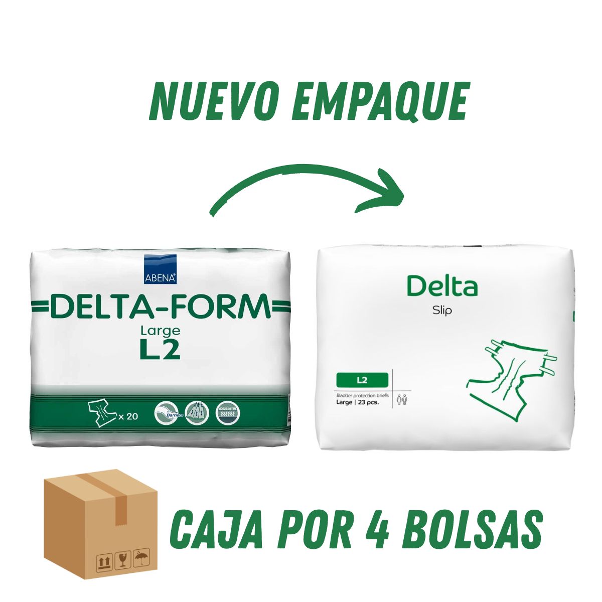 ABENA - Caja Pañales para Adulto Delta Slip L2 Talla Large x 92 unidades