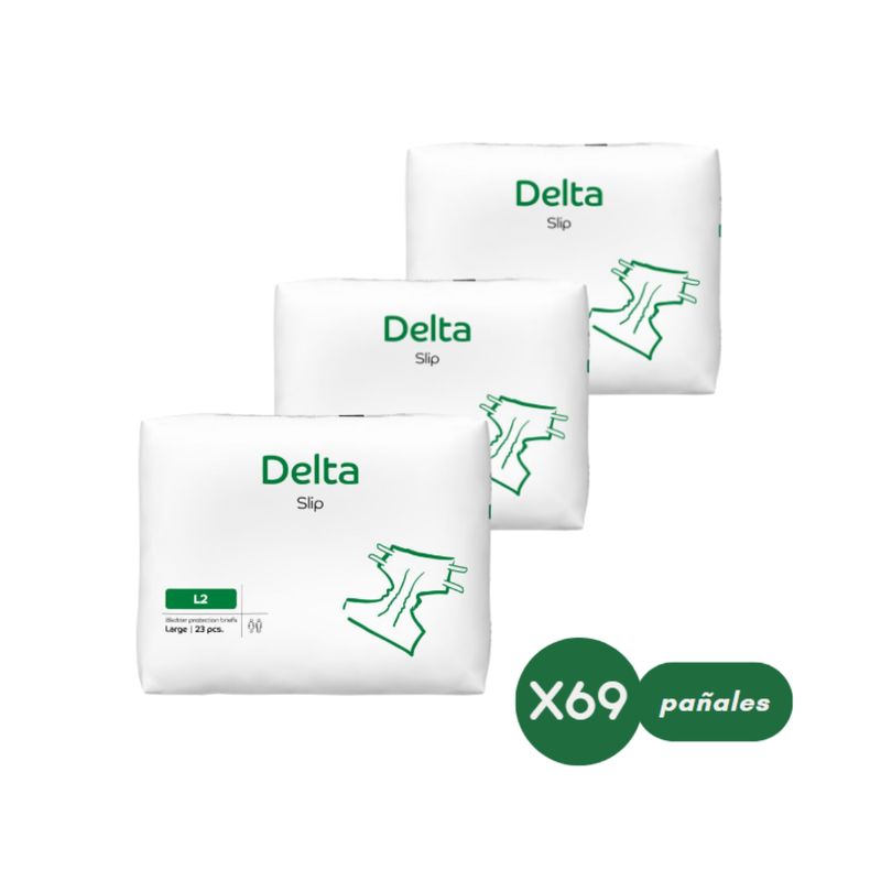 ABENA - Pack x 3 Pañales para Adulto Delta Slip L2 Talla Large x 69 unidades