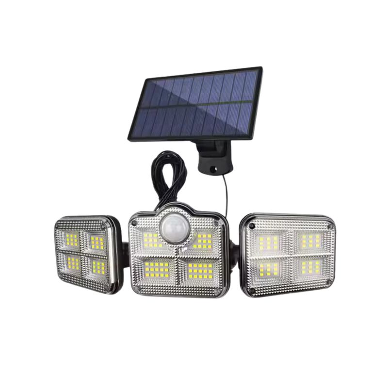 GENERICO - Foco Solar Triple con Sensor de Movimiento 122 LED SMD IP65