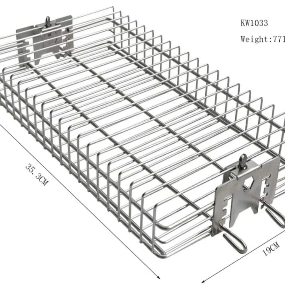 GENERICO - Motor 35 kg + canastillo + tridente acero inoxidable 1,2 mts largo