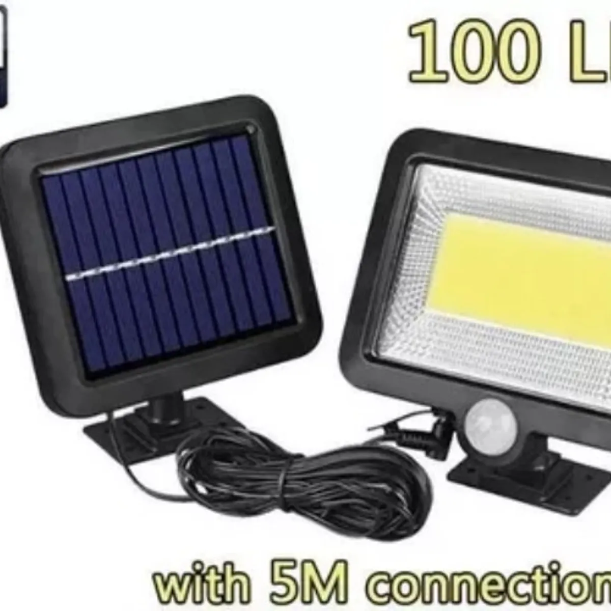 GENERICO - Lámpara Solar Con Sensor De Movimiento 100 Led Luz Cálida