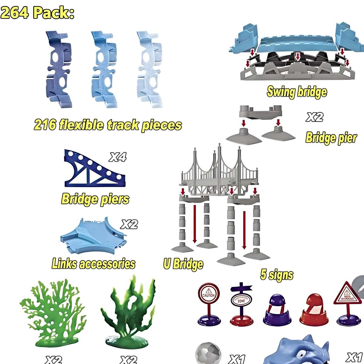 GENERICO - Pista de carrera Auto Tiburón Shark Electrica Para Niños