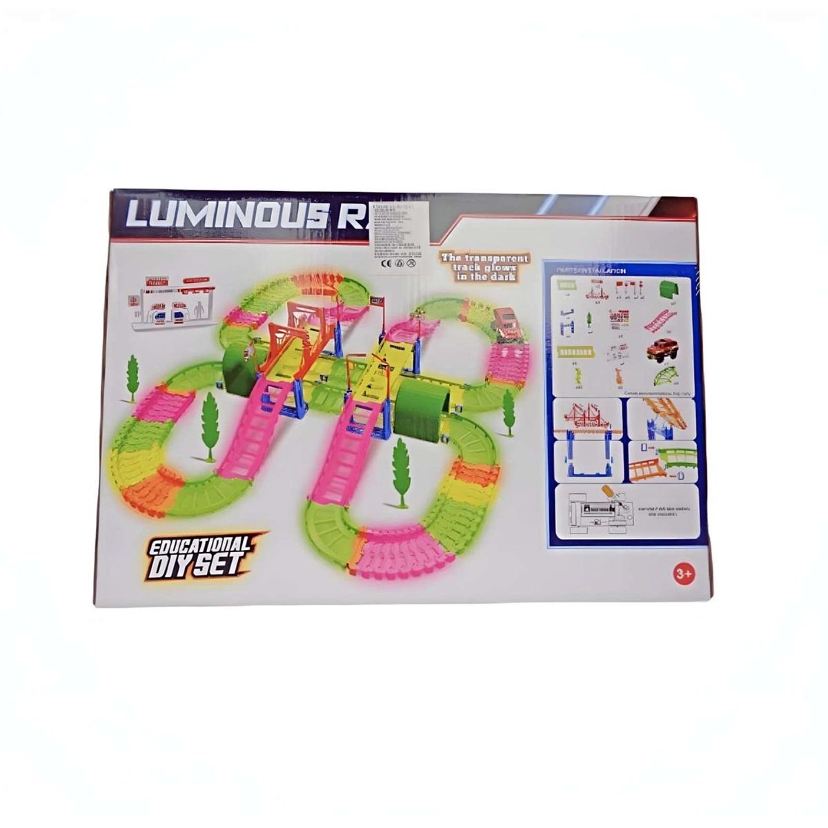 GENERICO - Pista de carrera auto riel luminoso grande 135pc
