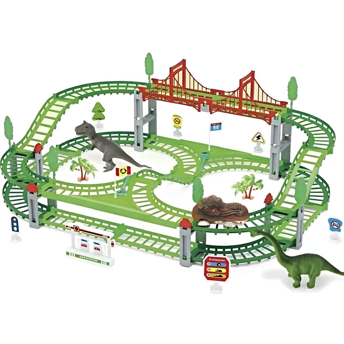 GENERICO - Pista de carrera Auto Dinosaurio 52 Piezas