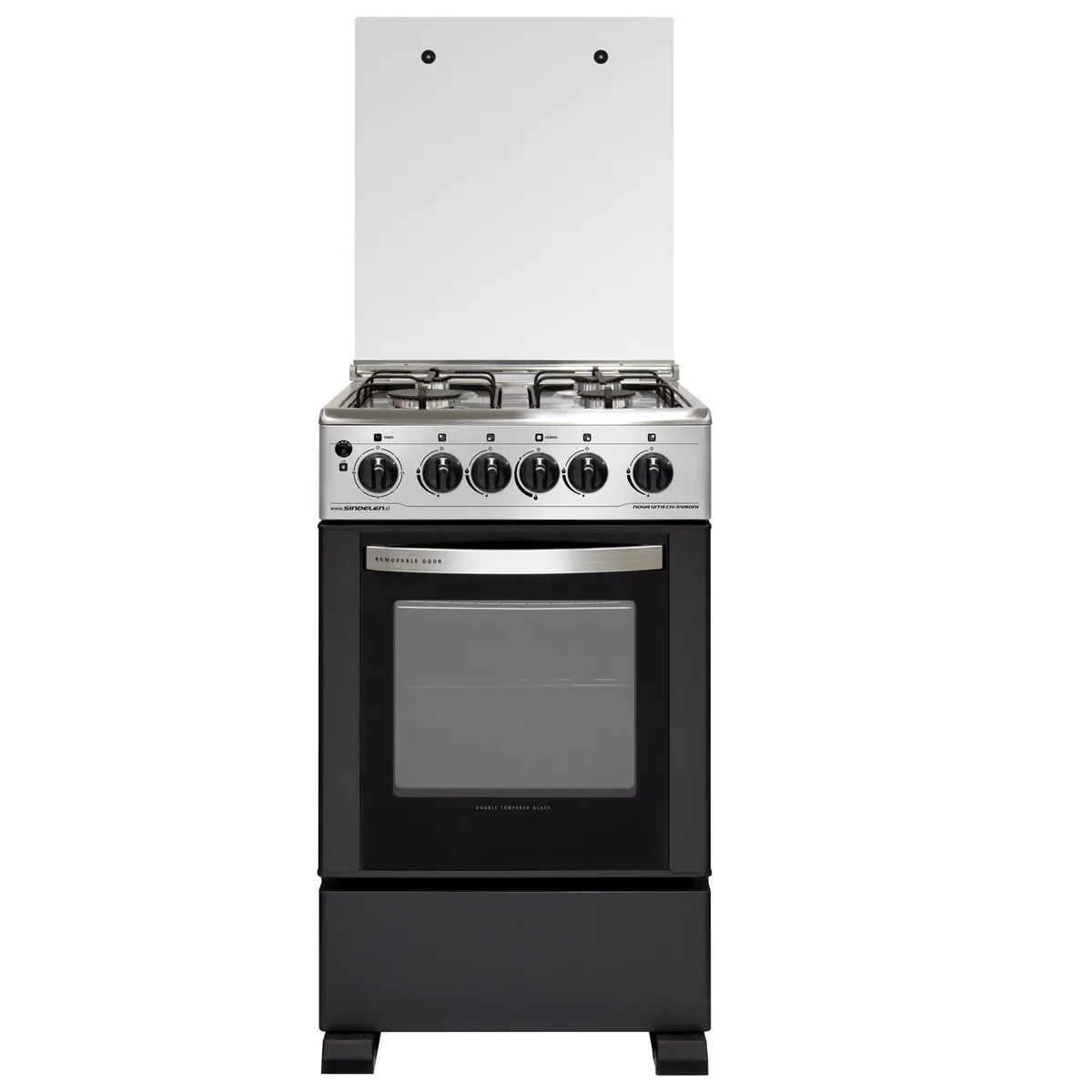 SINDELEN - Cocina Gas 4 Quemadores Horno de 54Lt CH-5490NI 50 CM Sindelen