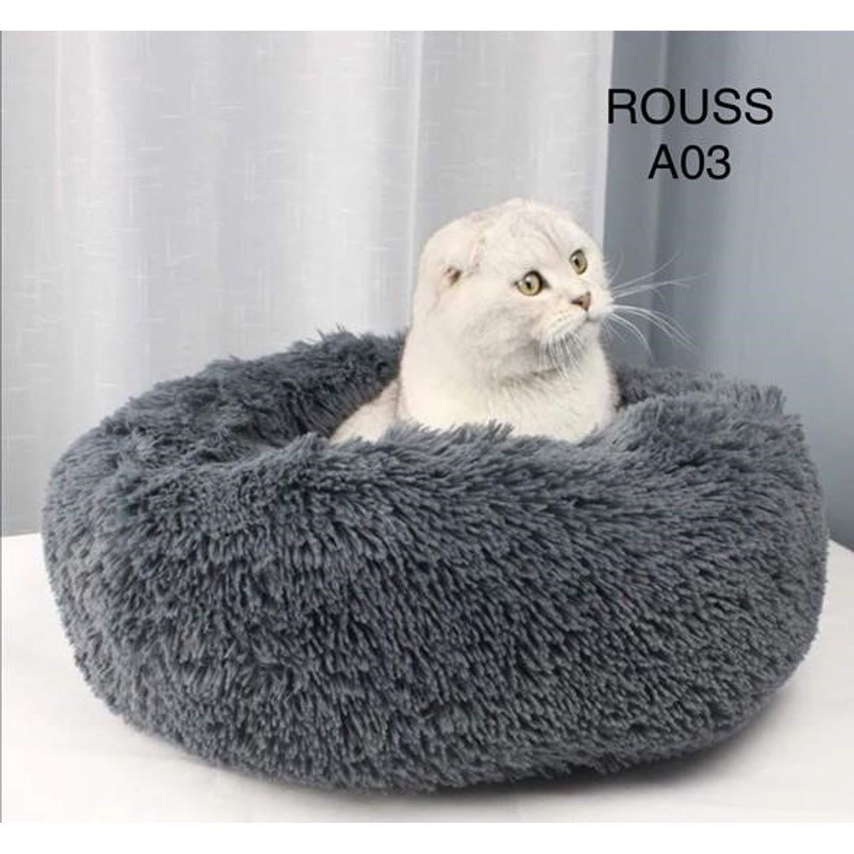 GENERICO - Cama para Mascotas Acolchada Calentita y Peludita 50cm Plomo