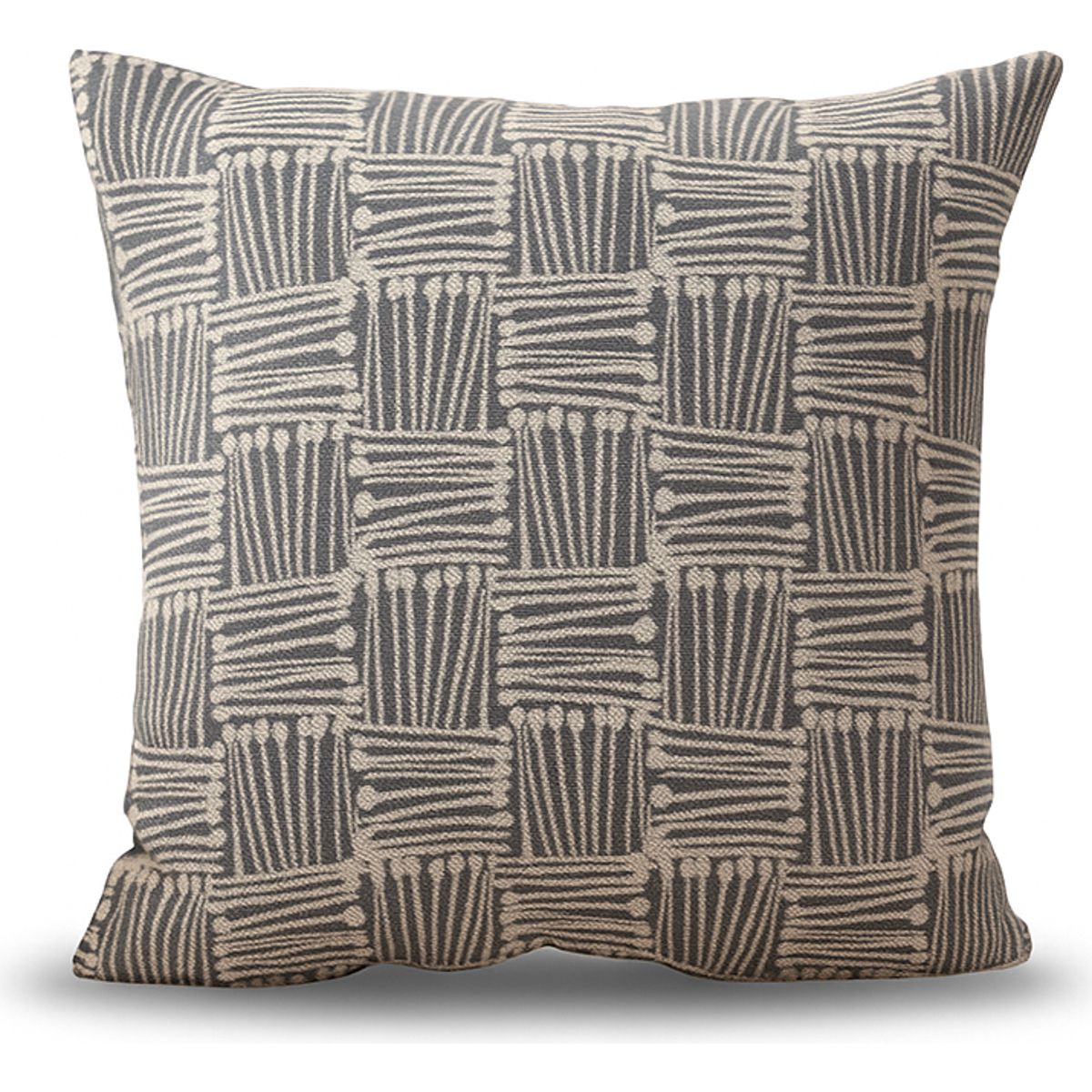 ARMONIA - Funda de cojín tribal gris 45x45 algodón suave 694