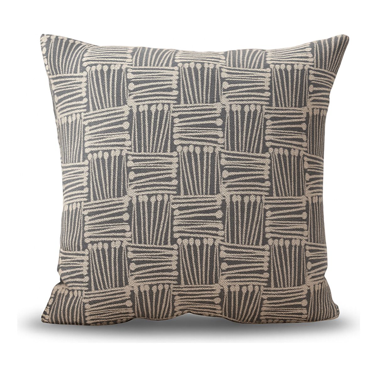 ARMONIA - Funda de cojín tribal gris 45x45 algodón suave 694